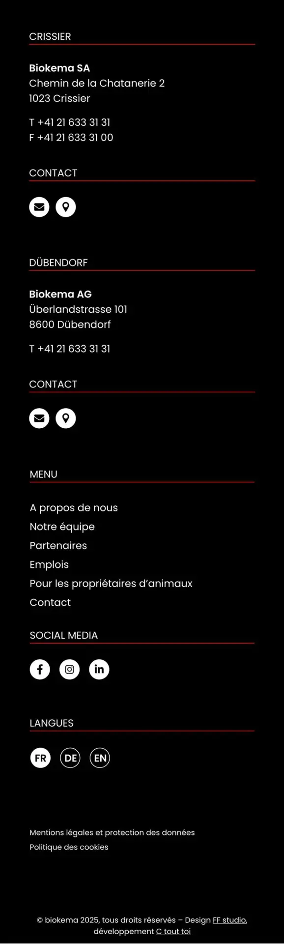 Biokema SA - Partenaire vétérinaire - Réalisation C tout toi
